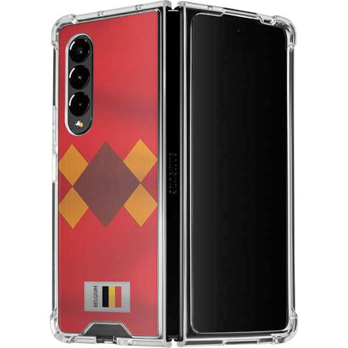 Belgium Soccer Flag Galaxy Z Fold4 5G Clear Case
